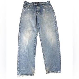 Vintage GANT USA Men’s Relaxed Tapered Jeans Blue Medium‎ Wash 33x30 Distressed